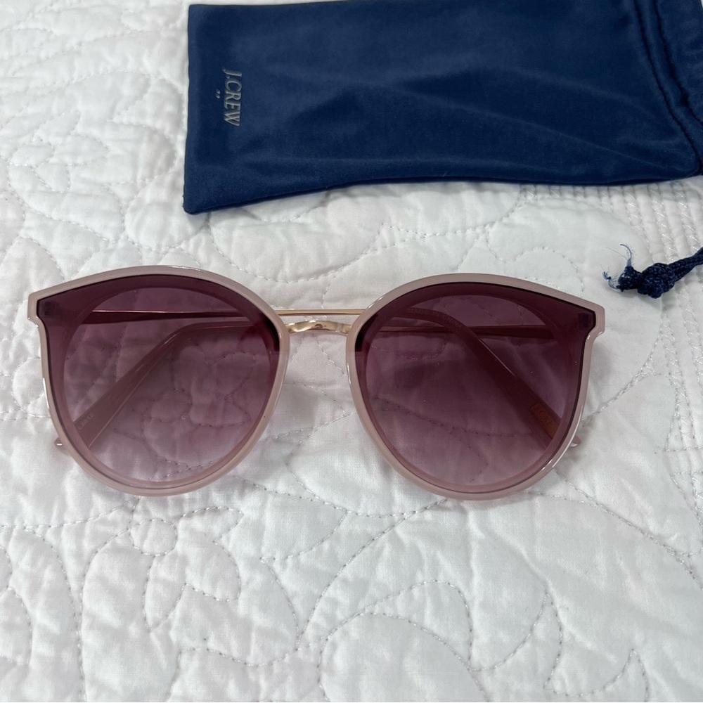 J. Crew Sunglasses Women Pink Round Mauve Gold